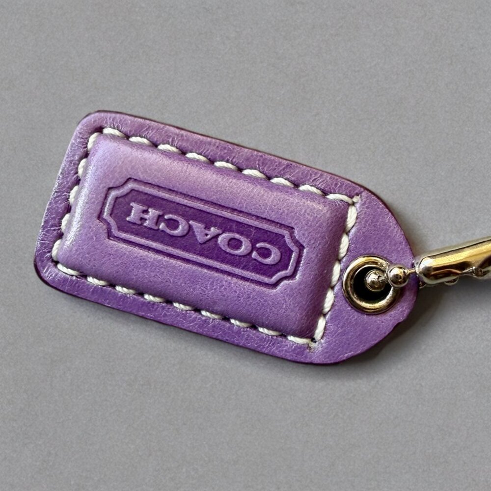 Coach Tan Signature Purple Mini Double Turnlock Legacy Handbag - Picture 9 of 9
